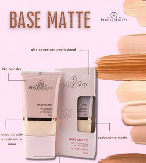 Base Liquida Matte de Alta Cobertura 30g Phallebeauty