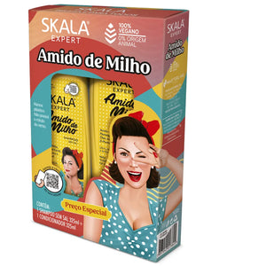 KIT AMIDO DE MILHO SKALA shampoo 325ml e condicionador 200ml