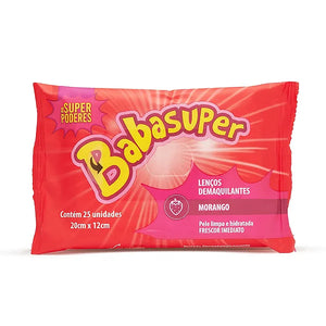 Lenço Demaquilante Babasuper MORANGO Super Poderes 25 uni