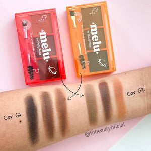 Paleta para sobrancelhas Melu Ruby Rose cores sortidas