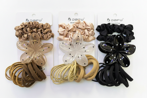KIT PRESILHA DE FLOR, ELASTICOS E ELASTICO DE CETIM DAFU