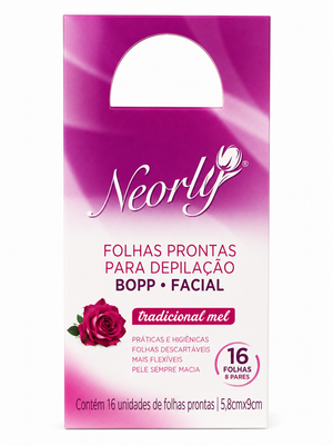 Folhas prontas para depilação facial Noerly tradicional mel