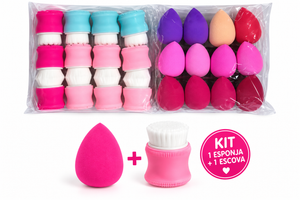 Kit Esponja e Escova Facial  - Ruby Anjo (WL296)