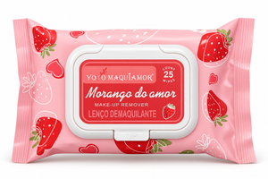 Lenço Denaquilante MORANGO DO AMOR Yoyomaquiamor