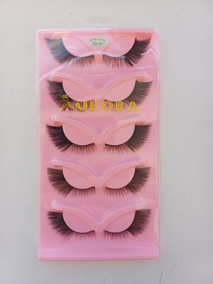 Cartela Cilios Aurora 5 pares 5D-01