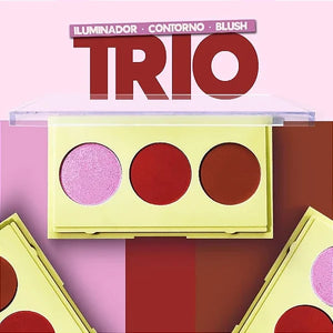Trio /Iluminador/Contorno/Blush Phallebeauty